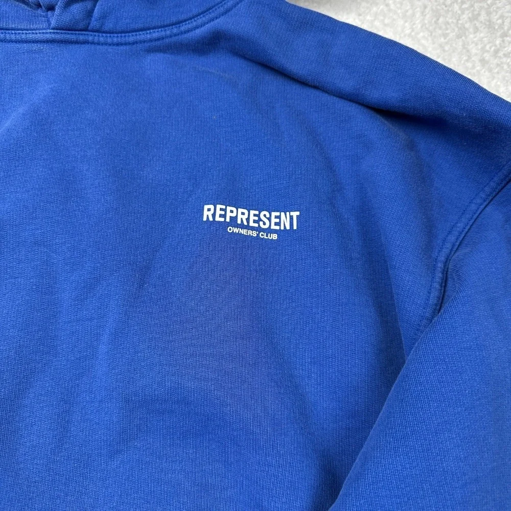 REPRESENT‎ Owners Club Royal Blue Cotton Hoodie Mens Size Large